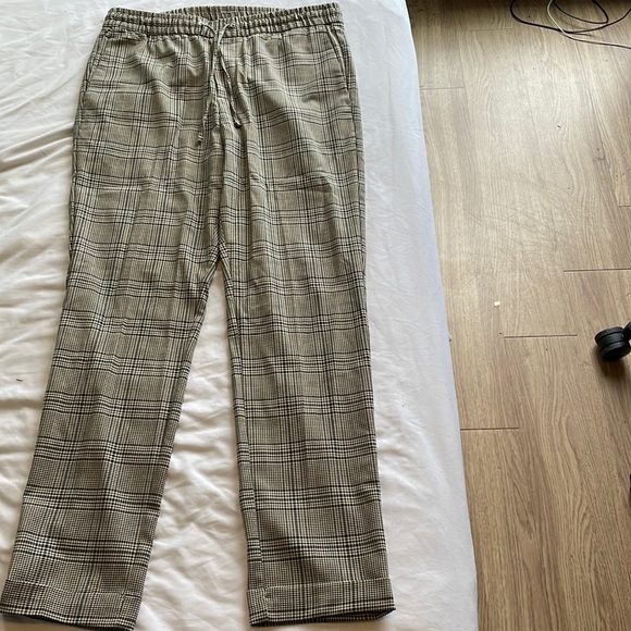 H&M Plaid Academia Stretchy Waistband Pants US S - Picture 1 of 3